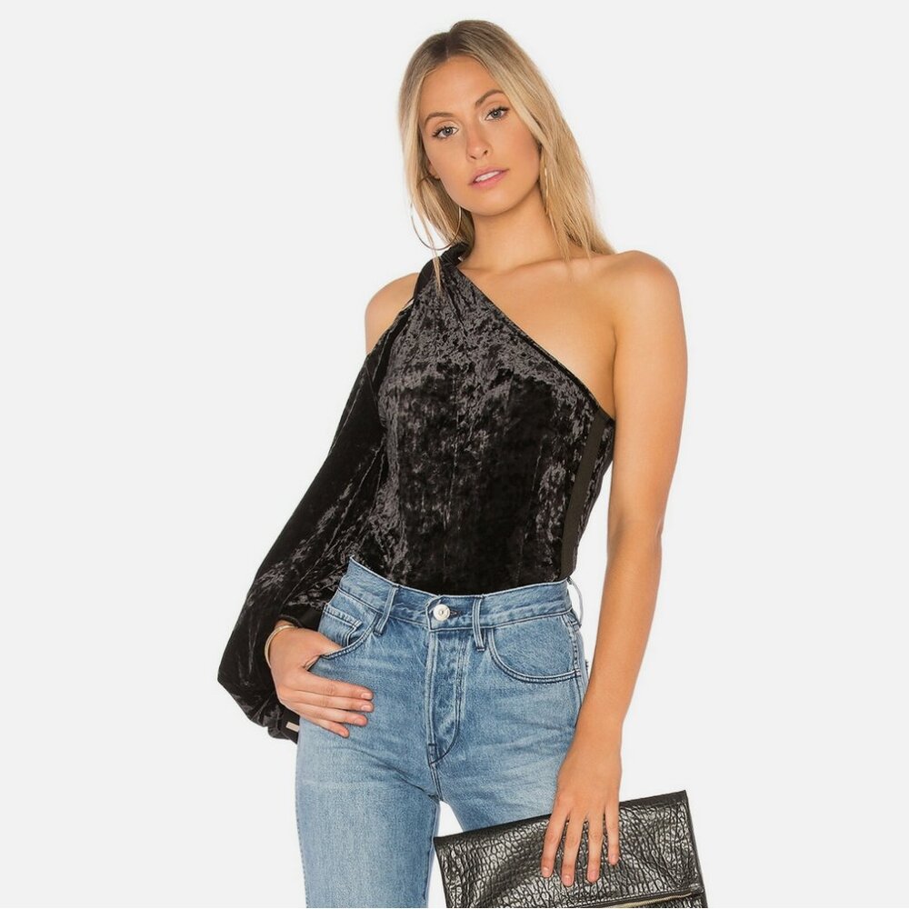 We are HAH On One Velvet Bodysuit